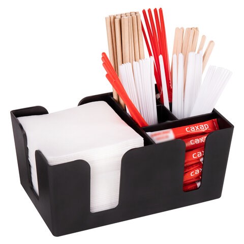 Подставка органайзер барный (шесть отделений) для салфеток, сахара, размешивателей, зубочисток, трубочек, ложечек, LAIMA, 608100 608100