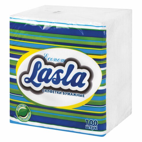 Салфетки бумажные 100 шт., 23х24 см, LASLA эконом, 50651 128387