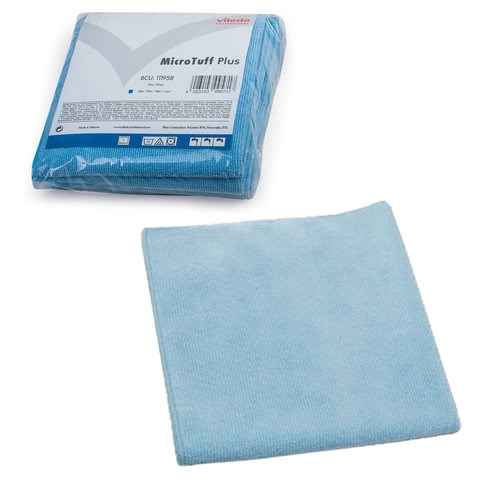 Салфетка VILEDA "МикроТаффПлюс", КОМПЛЕКТ 5 шт., микрофибра, голубые, 38х38 см, 340 г/м2, 111958 602091