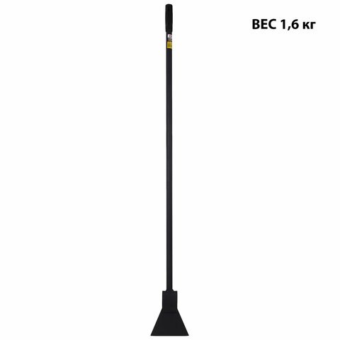 Ледоруб-топор шириной 16 см, ВЕС 1,6 кг, металлическая ручка 135 см, D=25 мм, УСИЛЕННЫЙ, черная порошковая окраска, ГРАНДМАСТЕР, 700345 700345