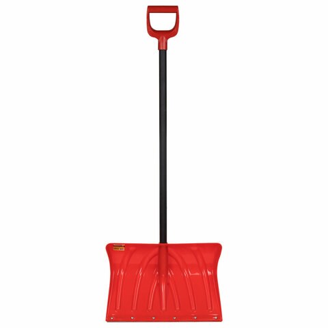 Лопата снеговая 50х34см "ПРОРАБ" ребра жесткости, планка на клепках СУПЕРПРОЧНАЯ, первичное сырье, черенок с V-ручкой, КРАСНАЯ, ГРАНДМАСТЕР, 700331 700331