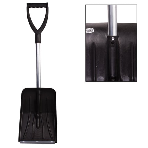 Лопата универсальная АВТОМОБИЛЬНАЯ, пластиковая, 26х36 см, высота 85 см, с алюминиевым наконечником, №6 603559