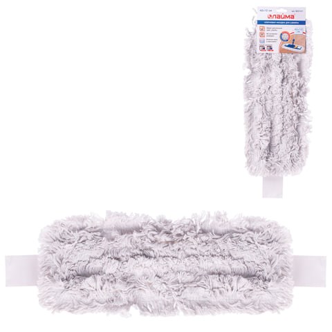 Насадка МОП плоская для швабры/держателя 40 см, уши/карманы (ТИП У/К), хлопок, LAIMA, 603121 603121