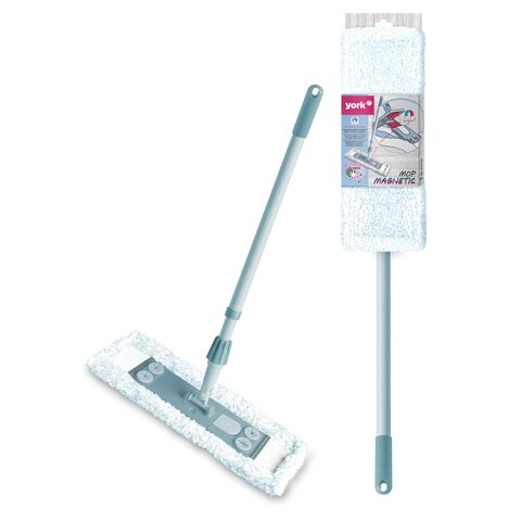 Швабра с флаундером 40 см с насадкой МОП, черенок 85-145 см, насадка МОП (608413), YORK "Magnetic", 8169, 81690 608416
