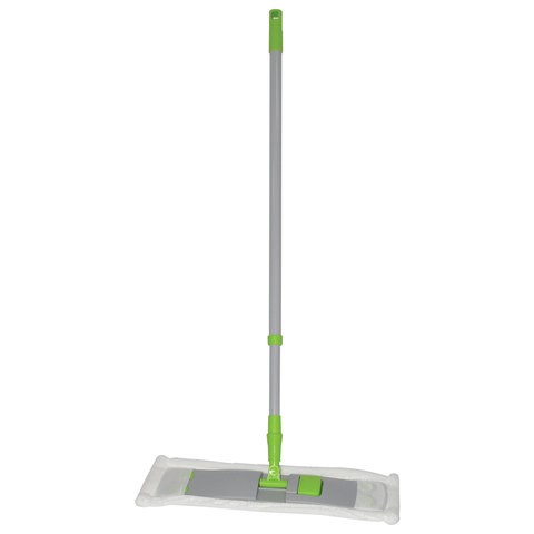Швабра с флаундером 40 см, телескопический черенок 120 см, резьба 1,6 см, микрофибра (тип К), ЛЮБАША, 605028 605028