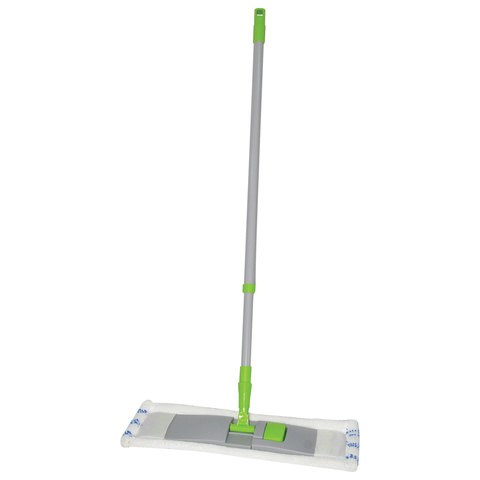 Швабра с флаундером 40 см, телескопический черенок 120 см, резьба 1,6 см, микрофибра/абразив (тип К), ЛЮБАША, 605029 605029