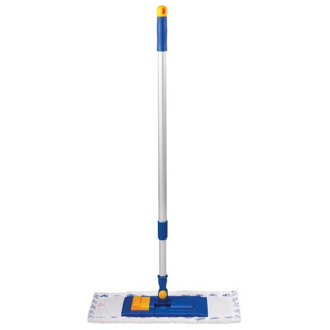 Швабра с флаундером 40 см, телескопический черенок 130 см, резьба 1,6 см, микрофибра/абразив (ТИП К), LAIMA, 601462 601462