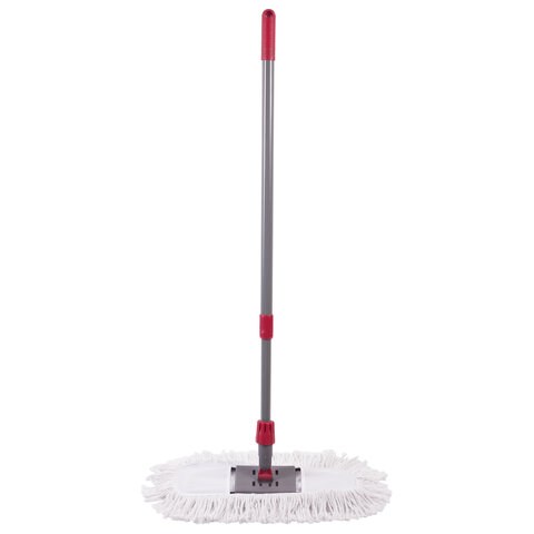 Швабра-рамка для СУХОЙ УБОРКИ, 40 см, телескопический черенок из нержавеющей стали 125 см, МОП хлопок, LAIMA, 603605 603605