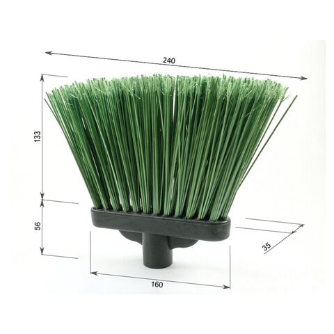 Метла синтетическая плоская "МИШЕЛЬ" ширина 24 см, высота 18,9 см, без черенка, еврорезьба, LAIMA EXPERT, 605370 605370