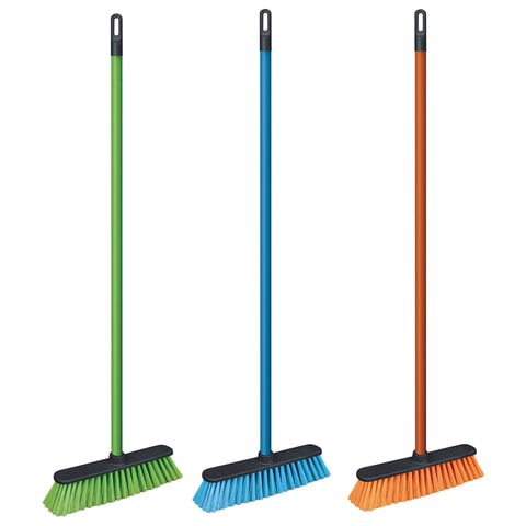 Щетка для уборки с черенком 110 см, ширина 31 см, щетина 7 см, пластиковая, еврорезьба, AZUR, 51030 604586