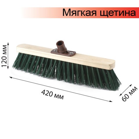 Щетка для уборки техническая, ширина 40см, мягк щетина 7 см, дерево, еврорезьба, LAIMA EXPERT, 605372 605372