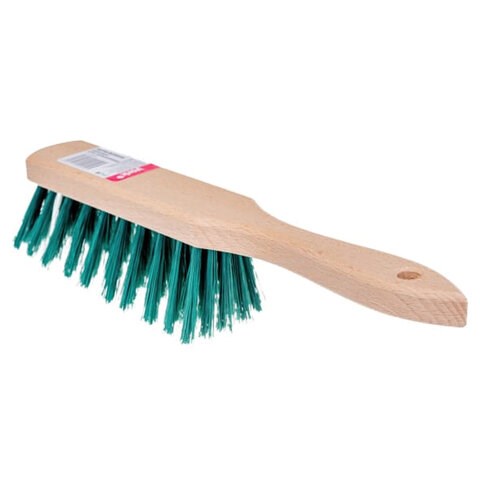 Щетка-сметка для уборки, ручка 18 см, длина щетины 6 см, ширина 4 см, деревянная, YORK, 500 604576