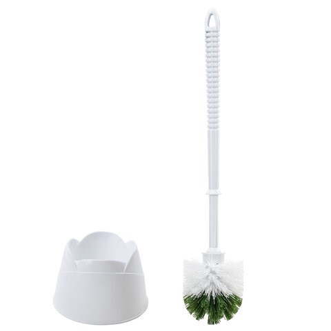 Ерш для унитаза ЛЮБАША, с подставкой, пластик, белый, 603627 603627