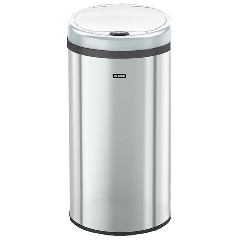 Ведро для мусора СЕНСОРНОЕ 12 л, нержавеющая сталь, зеркальная крышка, питание от 4-х батареек AA (не входят в комплект), LAIMA, 609327 609327