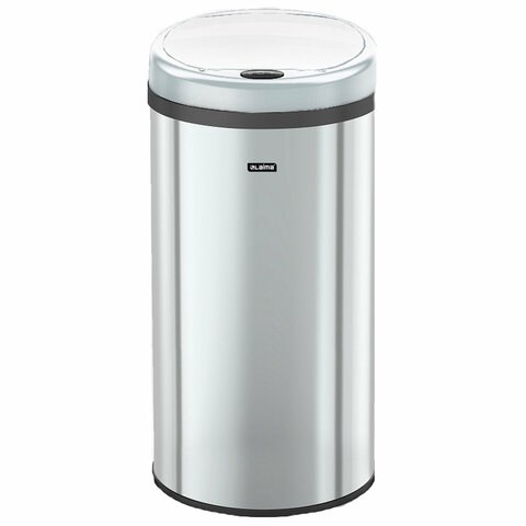 Ведро для мусора СЕНСОРНОЕ 30 л, нержавеющая сталь, зеркальная крышка, питание от 4-х батареек AA (не входят в комплект), LAIMA, 609329 609329