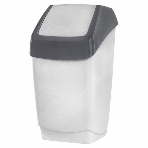 Ведро мусорное с КРЫШКОЙ (качающейся) 25 литров,"ХАПС", 55х30х28 см, серое, IDEA, М 2472 600274