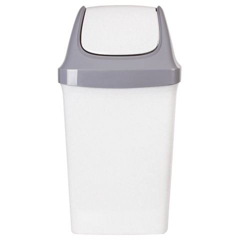 Ведро мусорное с КРЫШКОЙ (качающейся) 50 литров,"СВИНГ", 74х40х35 см, серое, IDEA, М 2464, М2464 600160