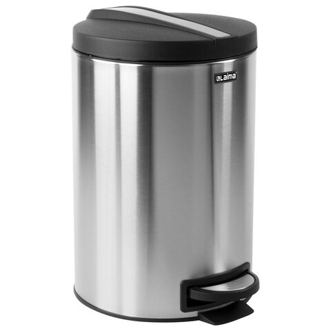 Ведро мусорное с педалью 12 литров "Modern", МАТОВОЕ, нержавеющая сталь, со съемным внутренним ведром, LAIMA, 232264 232264