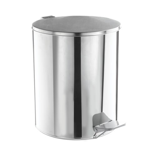Ведро мусорное с педалью 15 литров, УСИЛЕННОЕ, хром, нержавеющая сталь, ТИТАН 603978