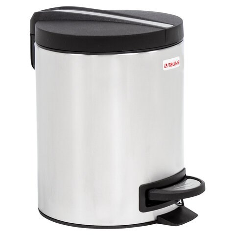 Ведро мусорное с педалью 5 литров "Modern", МАТОВОЕ, нержавеющая сталь, со съемным внутренним ведром, LAIMA, 606301 606301