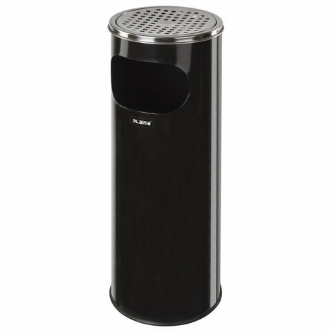 Урна с пепельницей 18 литров, 580х210 мм, нержавеющая сталь, черная, LAIMA PROFESSIONAL, 606298 606298