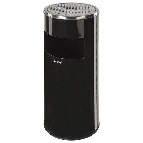 Урна с пепельницей 27 литров, 600х250 мм, нержавеющая сталь, черная, LAIMA PROFESSIONAL, 606300 606300