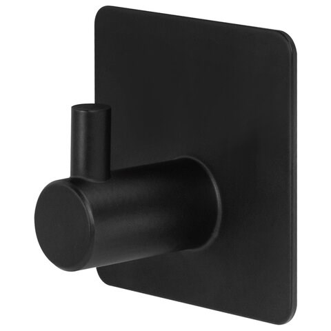 Крючки самоклеящиеся универсальные 4,5x4,5 см, КОМПЛЕКТ 4 шт., сталь, черные, LAIMA Home, 608786 608786