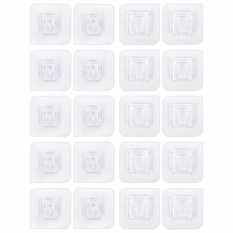 Крючки-кронштейны самоклеящиеся 6х6 см, КОМПЛЕКТ 10 шт., акриловый клей, LAIMA Home, 608794 608794