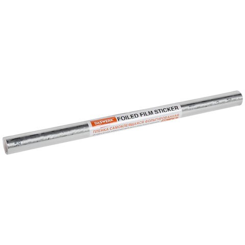 Самоклеящаяся пленка, алюминиевая фольга защитная для кухни/дома, 0,6х3 м, серебро, цветы, DASWERK, 607849 607849