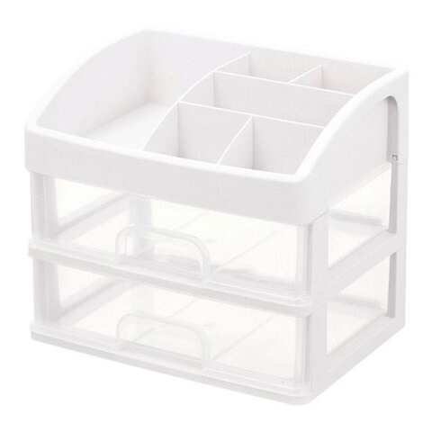 Органайзер для хранения косметики, канцтоваров, мелочей ДВА УРОВНЯ, 20х17х23,5 см, DASWERK, 608478 608478