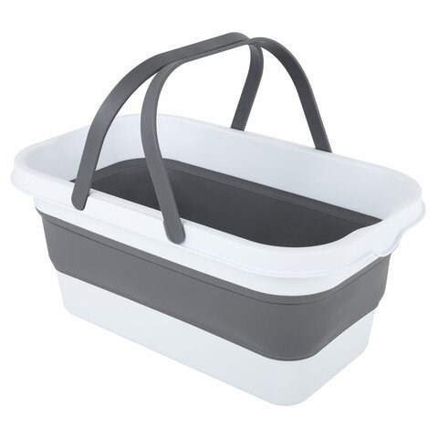 Таз складной силиконовый 16 литров со складными ручками 47х28 см для дома и дачи, LAIMA Home, 608671 608671
