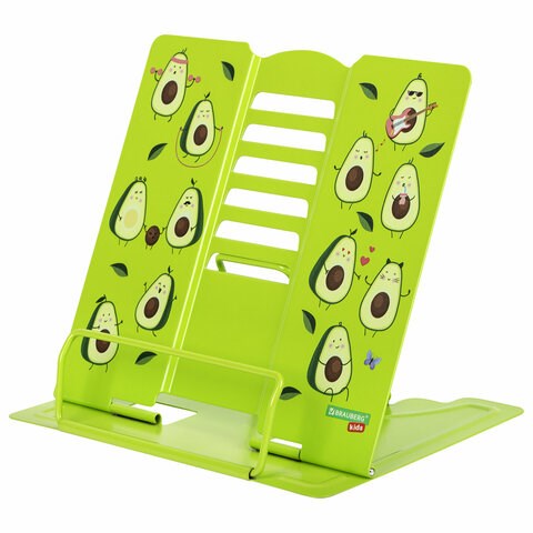 Подставка для книг и учебников BRAUBERG KIDS "Avocado", регулируемый угол наклона, металл, 238052 238052