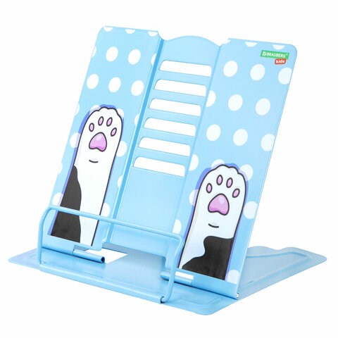 Подставка для книг и учебников BRAUBERG KIDS "Lil Paws", регулируемый угол наклона, металл, 238053 238053
