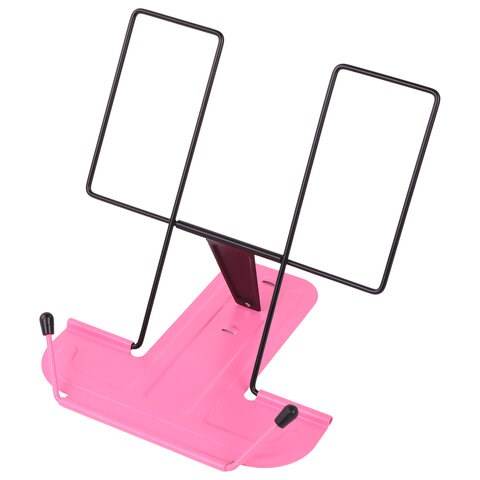 Подставка для книг и учебников BRAUBERG LINE, металлическая, розовая, европодвес, 238215 238215