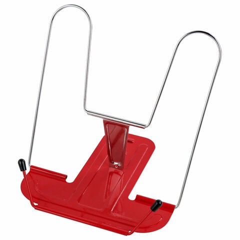 Подставка для книг и учебников BRAUBERG LINE+, металлическая, красная, европодвес, 238070 238070