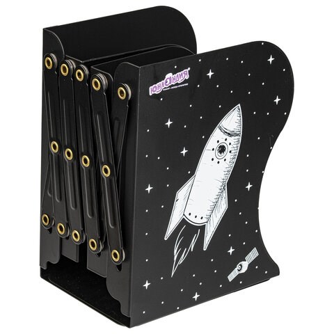 Подставка-держатель для книг и учебников ЮНЛАНДИЯ "Space", раздвижная, металлическая, 237901 237901