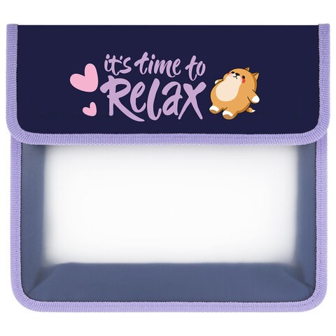 Папка для тетрадей ЮНЛАНДИЯ А5, пластик, 2 отделения, клапан на липучке, "Bored cat", 272189 272189