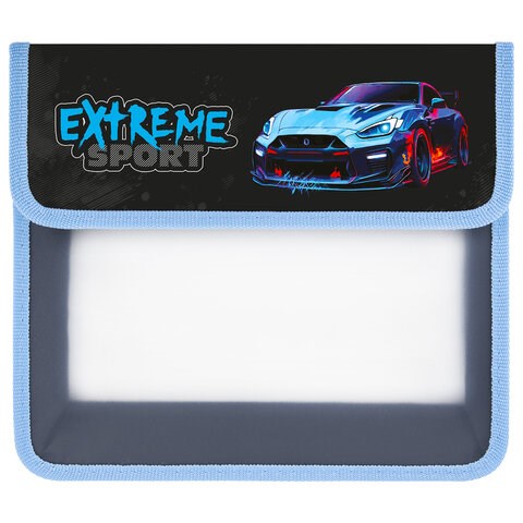 Папка для тетрадей ЮНЛАНДИЯ А5, пластик, 2 отделения, клапан на липучке, Extreme, 272190 272190