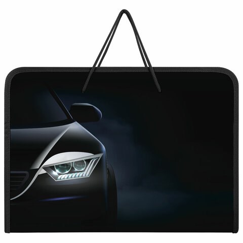 Папка для труда на молнии с ручками ПИФАГОР А4, 1 отделение, пластик, органайзер, "Car flash", 272231 272231