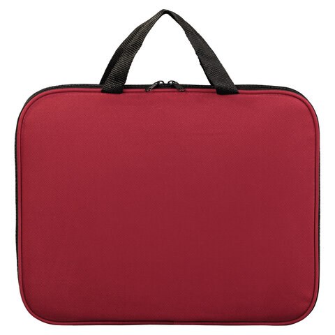 Папка на молнии с ручками STAFF EVERYDAY, А4, полиэстер, бордовая, 270738 270738