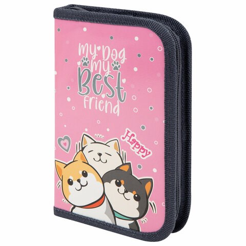 Пенал ПИФАГОР, 1 отделение, ламинированный картон, 19х11 см, "Best team", 272240 272240