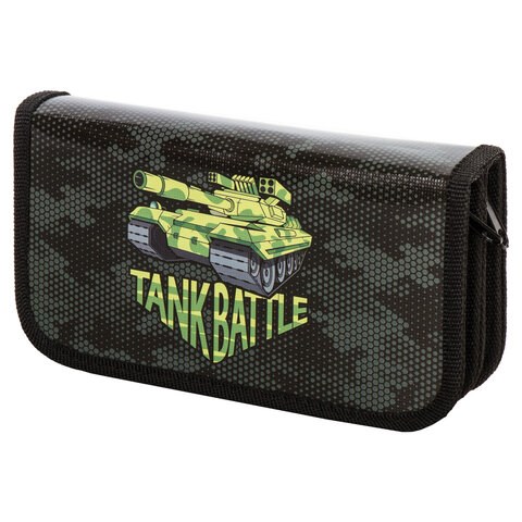 Пенал ПИФАГОР, 2 отделения, ламинированный картон, 19х11 см, "Tank", 270170 270170