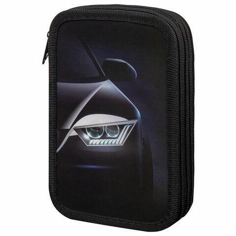 Пенал ПИФАГОР, 3 отделения, ламинированный картон, 19х11 см, "Car flash", 272254 272254