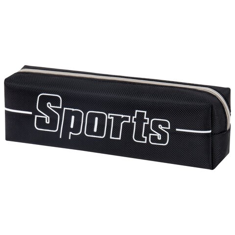Пенал BRAUBERG, 1 отделение, полиэстер, "Sport", черный, 19х4х6 см, 270267 270267