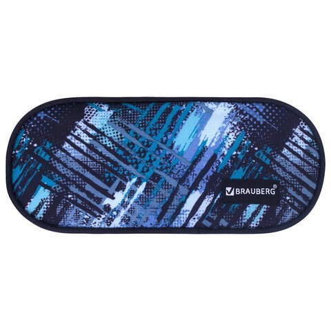 Пенал-косметичка BRAUBERG овальный, полиэстер, "Lines", 22х9х5 см, 229273 229273