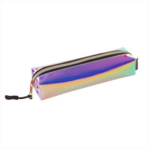 Пенал-косметичка BRAUBERG прямоугольный, зеркальный, мягкий, "Pearl", 21х5х5 см, 229248 229248