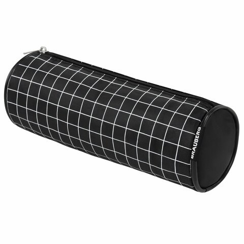 Пенал-косметичка BRAUBERG, Checkered, черный, 20х7х7см, 272298 272298