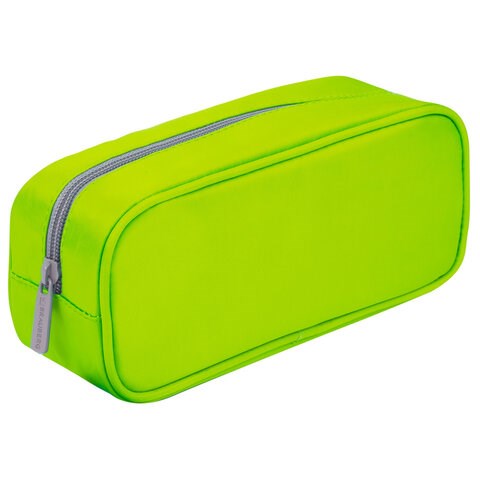 Пенал-косметичка BRAUBERG, мягкий, "KING SIZE NEON GREEN", 20х8х9 см, 229020 229020