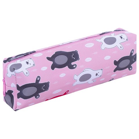 Пенал-косметичка ПИФАГОР, мягкий, "BEAR", прямоугольный, 20х7х4 см, 229266 229266