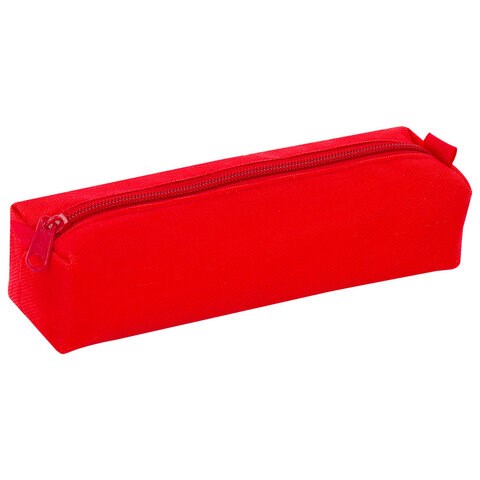 Пенал-тубус ПИФАГОР на молнии, текстиль, красный, 20х5 см, 104387 104387
